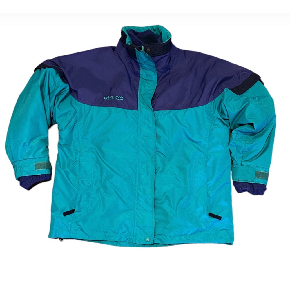 Columbia Bugaboo Interchange 3in1 Ski Jacket Snow Coat Color Block 90s Womens L